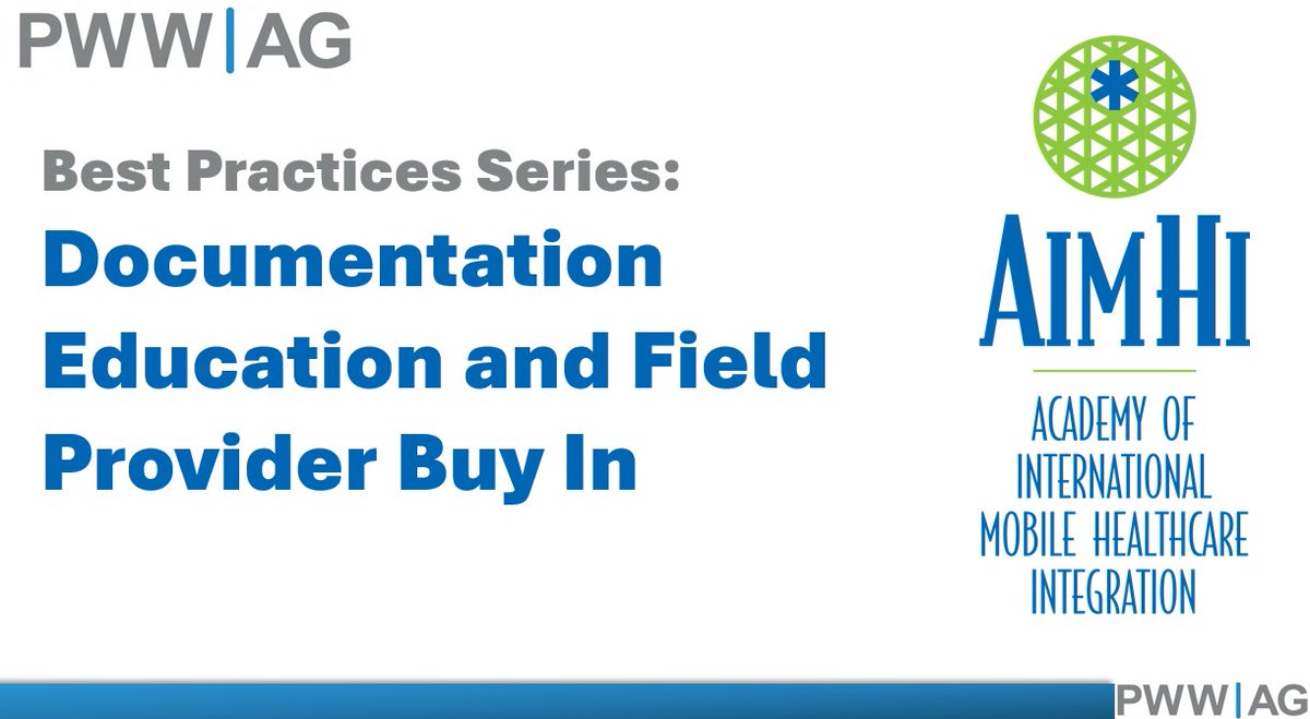 Doug Wolfberg and Shannon Gollnick from PWW|AG presented an outstanding session on “Best Practices in Documentation Education and Buy-in From Field Providers” session to the AIMHI Reimbursement Committee! Watch the video and get the handout here: aimhi.mobi/ondemand/13521…