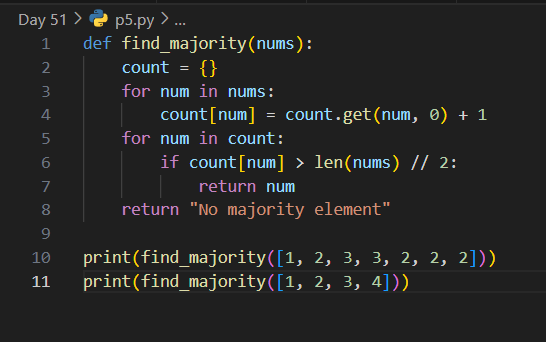 AnshumanSparsh's tweet photo. ✅ Day 51 / 100 – #100DaysOfCode
📌 Solved:
1️⃣ Missing Number in Range
2️⃣ Second Largest Finder
3️⃣ Palindrome Number Checker
4️⃣ Sum of Unique Elements
5️⃣ Majority Element Finder
🔗 https://t.co/ycyco3ggjk
#Python #DSA #ProblemSolving #BuildInPublic #100DOC https://t.co/dKi1UTB8TO