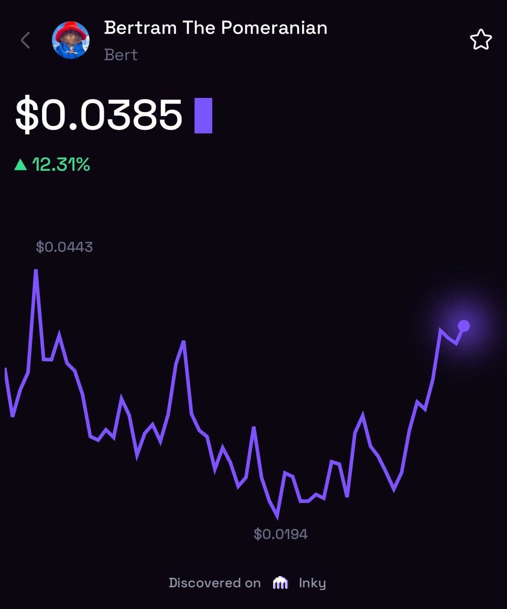 krakenfx's tweet photo. WOOFmornin'

Trade $BERT on Inky. Use code: BERT and sign up: https://t.co/talsOUYeBu https://t.co/e979gAnymo
