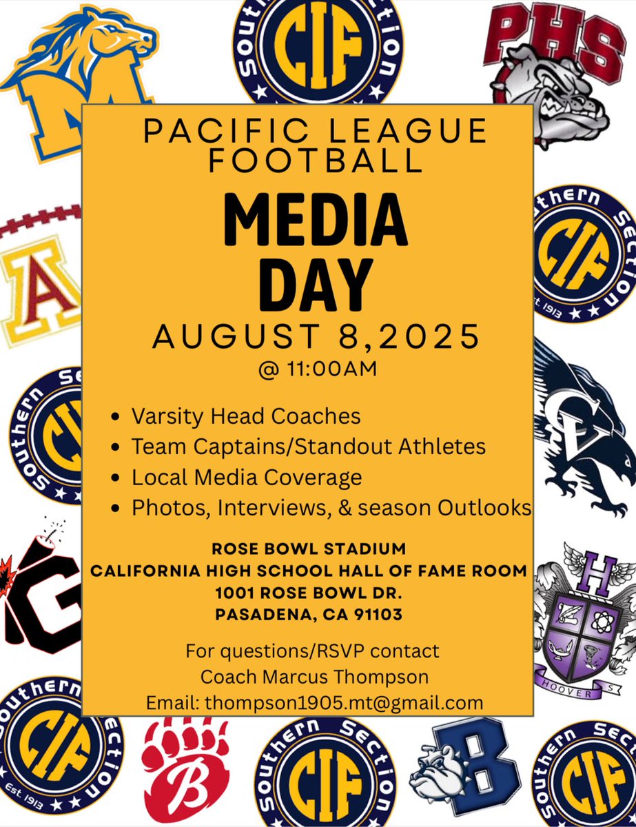 🚨All media outlets! Don’t forget to RSVP for the first-ever Pacific League Football Media Day at the iconic Rose Bowl Stadium! It’s going to be a special event you won’t want to miss. #PacificLeagueFootball