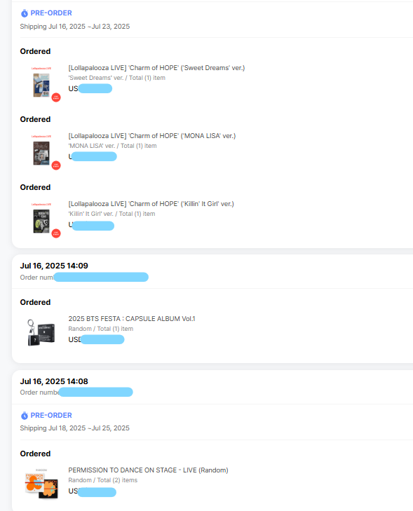 sb_ilna's tweet photo. Some previous and today's pre-orders from Weverse Shop Global and local store.
Let shake the industry and show them that We Are Still.👑
Any contribution can make the difference.💪
#BTS #PermissionToDance_OnStageLive
#jhope #CharmOfHOPE
#WeAreStill https://t.co/CRd15ANLeb