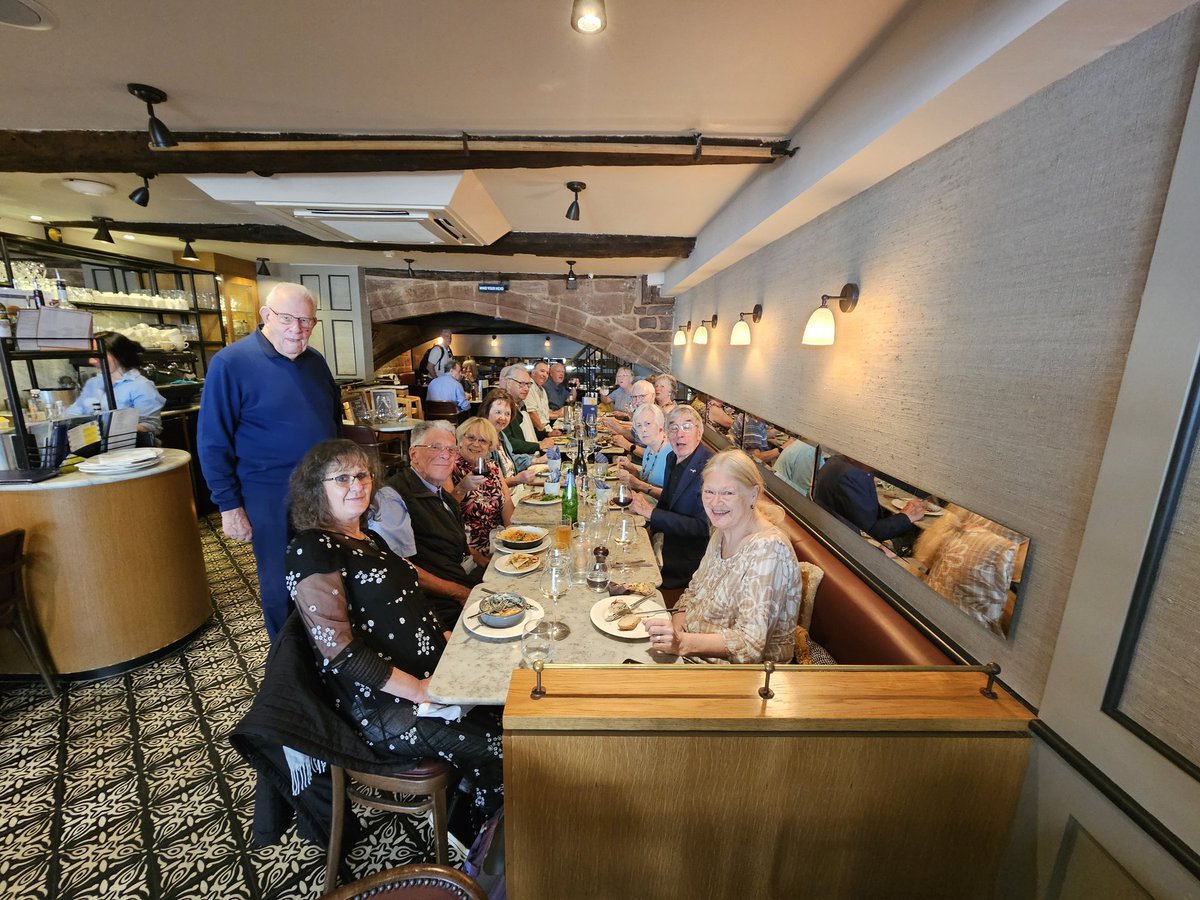 ChesterTour's tweet image. Some of our lovely @ChesterTour guides enjoying lovely food at Cote Chester today. As well as fine dining we find time to run our daily #walking tour - 10.30am & until end Oct. 2pm. Book online at chestertours.org.uk or pay your guide £12 at the Town Hall steps