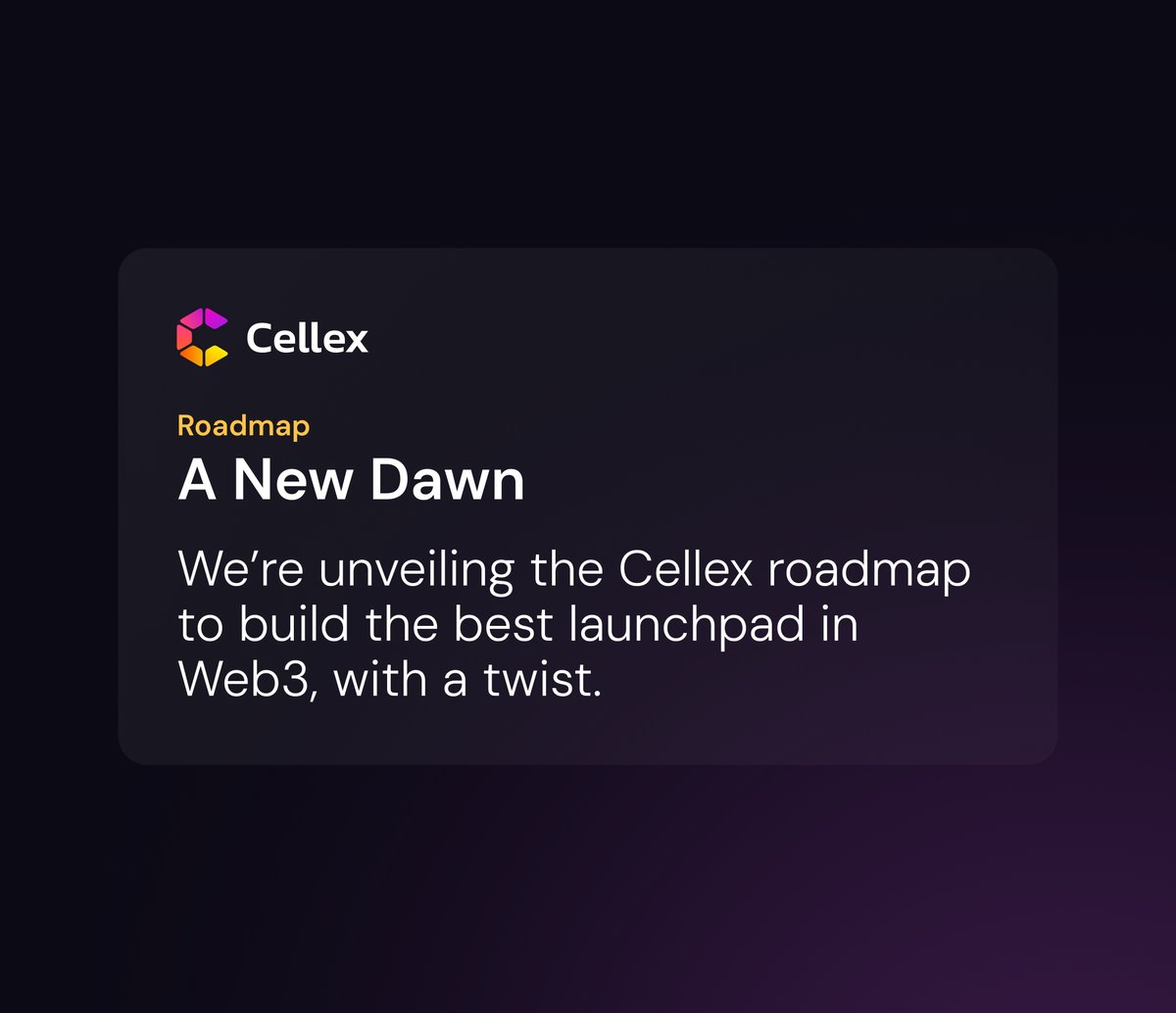 Cellexio's tweet image. We proudly present the Cellex roadmap, our vision for something truly marvelous. This roadmap explains why we delayed the mainnet launch, and we believe the wait will be worthwhile.