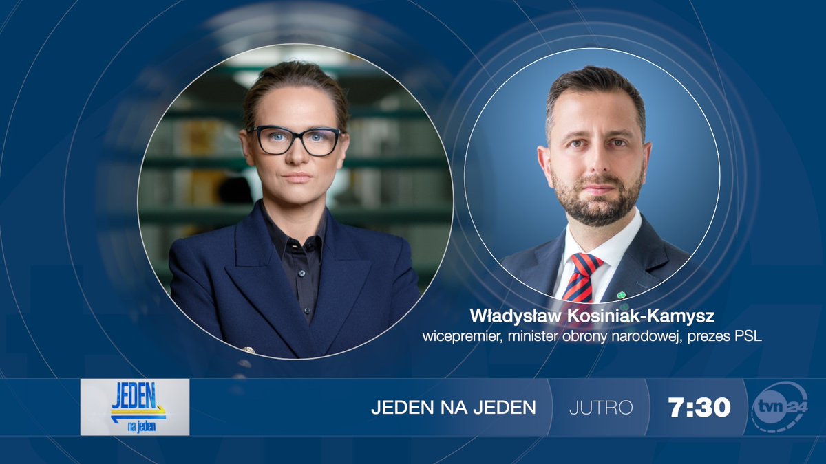 tvn24 (@tvn24) on Twitter photo 📢 Zapraszamy na #JedenNaJeden. Gościem <a href="/arletazalewska/">Arleta Zalewska</a> będzie <a href="/KosiniakKamysz/">Władysław Kosiniak-Kamysz</a>.
Oglądaj jutro od 7:30 na antenie <a href="/tvn24/">tvn24</a> i w <a href="/tvn24plus/">TVN24+</a> ⤵️
🔵 tvn24.pl/plus/na-zywo/t… 📢 Zapraszamy na #JedenNaJeden. Gościem <a href="/arletazalewska/">Arleta Zalewska</a> będzie <a href="/KosiniakKamysz/">Władysław Kosiniak-Kamysz</a>.
Oglądaj jutro od 7:30 na antenie <a href="/tvn24/">tvn24</a> i w <a href="/tvn24plus/">TVN24+</a> ⤵️
🔵 tvn24.pl/plus/na-zywo/t…