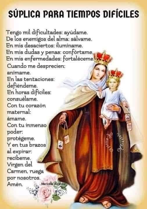 Hoy es tu día Santísima Virgen del Carmen. Gracias por todo lo que haz hecho por mí. Sin iglesia y diezmo te llevo dentro de mí. ¡Feliz cumpleaños madre mía!