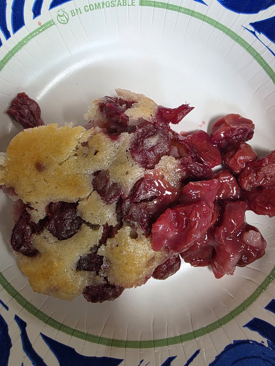 I made sour cherry cobbler.