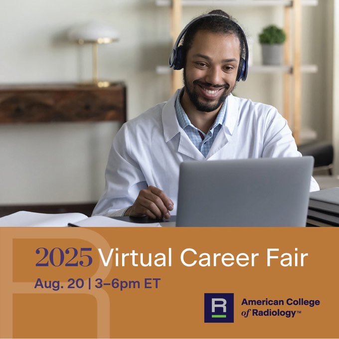 koolkpMD's tweet image. ‼️Discover YOUR next career move at the 2025 @RadiologyACR Virtual Career Fair – August 20, 3-6PM ET‼️
Connect with leading #radiology employers seeking to fill numerous immediate openings! #ACRYPS #ACRRFS
Register ➡️
app.brazenconnect.com/a/ACR/e/28EM2?…