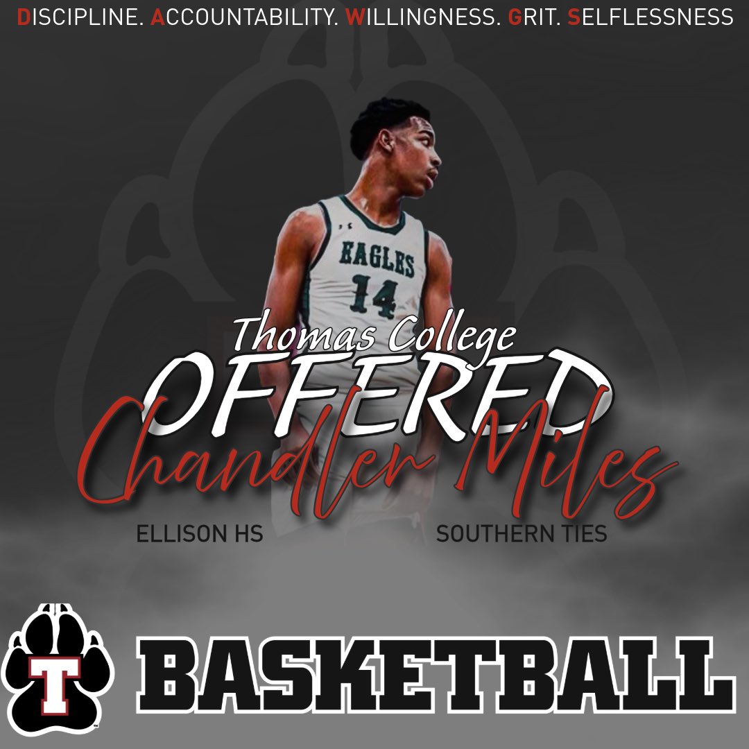 Chandler Miles (@cmiles2026) on Twitter photo After a great conversation with <a href="/_MarquisPollard/">Marquis Pollard</a> I’m blessed to announce I’ve received an official offer from <a href="/TerriersMBB/">Thomas College Men’s Basketball</a> #AGTG After a great conversation with <a href="/_MarquisPollard/">Marquis Pollard</a> I’m blessed to announce I’ve received an official offer from <a href="/TerriersMBB/">Thomas College Men’s Basketball</a> #AGTG
