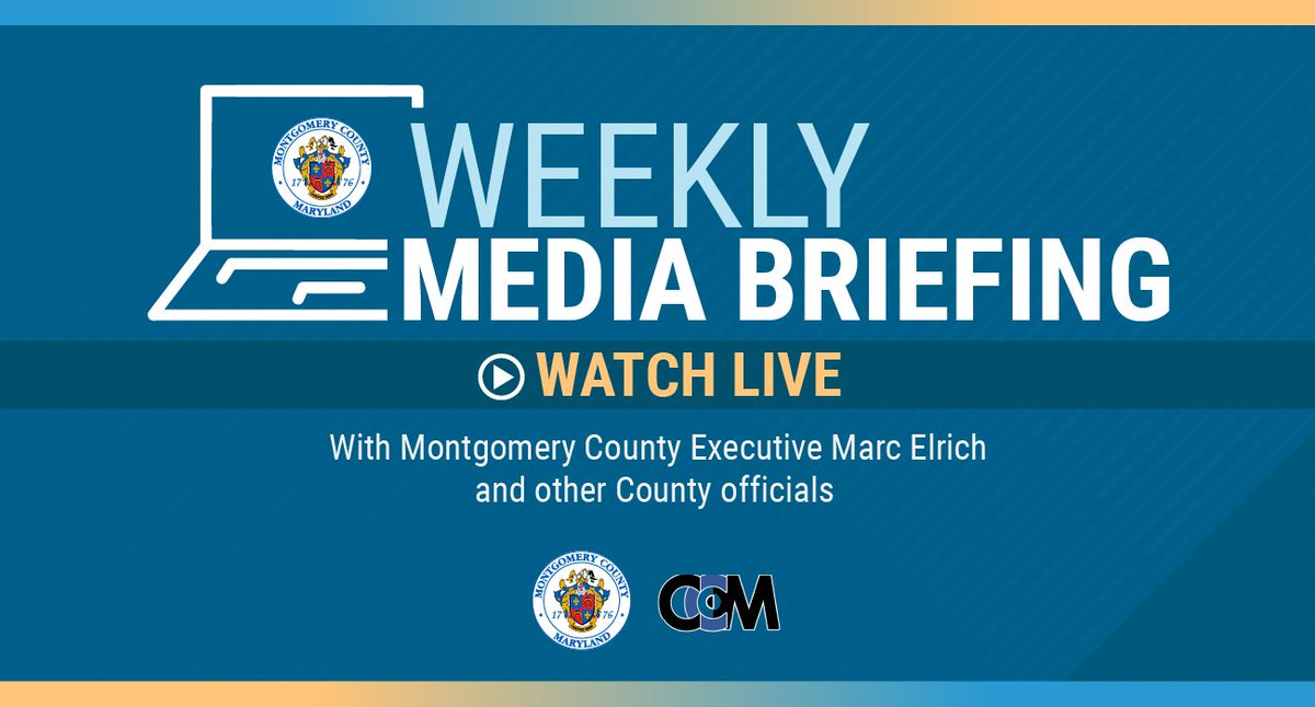 CountyCableMoCo's tweet image. Don't miss County Executive Marc Elrich's weekly media briefing, live now!
Watch the live stream: bit.ly/ccm-live-two or fb.com/countycablemoco