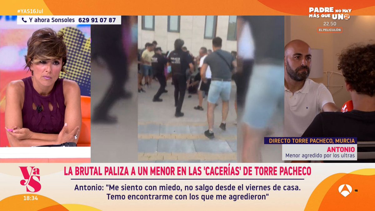 🗣️Hablamos con el menor apalizado en las 'cacerías' de Torre Pacheco: "Temo encontrarme con los que me agredieron".

#YAS16Jul ▶️ ow.ly/R24p50LkzOW