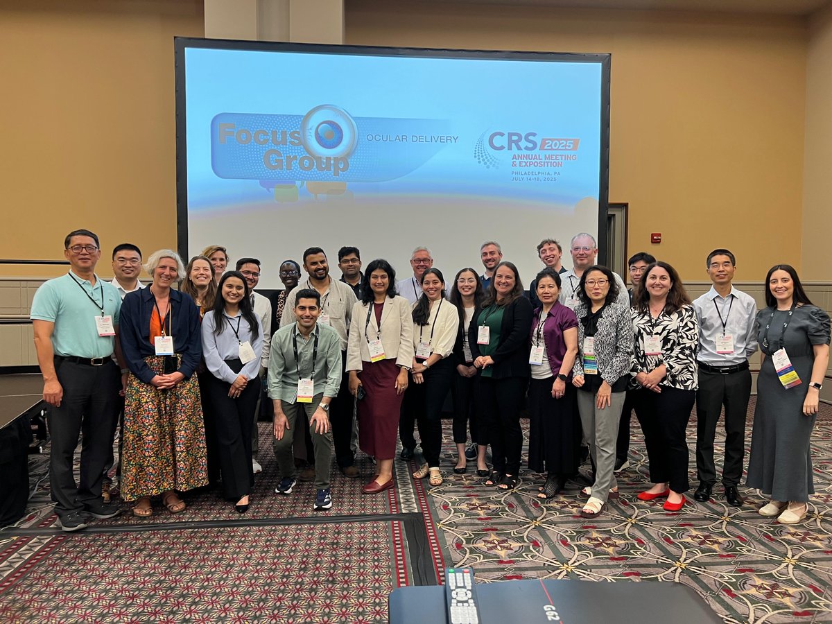 CRS Focus Group - Ocular Delivery (@crs_fg_ocular) on Twitter photo Yesterday, we enjoyed an incredible FG Chat & Chew event—an opportunity to connect, network, and celebrate the awardees of the Ocular Delivery Focus Group! 🥂🎉 #CRS2025 #OcularDelivery <a href="/CRSScience/">Controlled Release Society</a> Yesterday, we enjoyed an incredible FG Chat & Chew event—an opportunity to connect, network, and celebrate the awardees of the Ocular Delivery Focus Group! 🥂🎉 #CRS2025 #OcularDelivery <a href="/CRSScience/">Controlled Release Society</a>