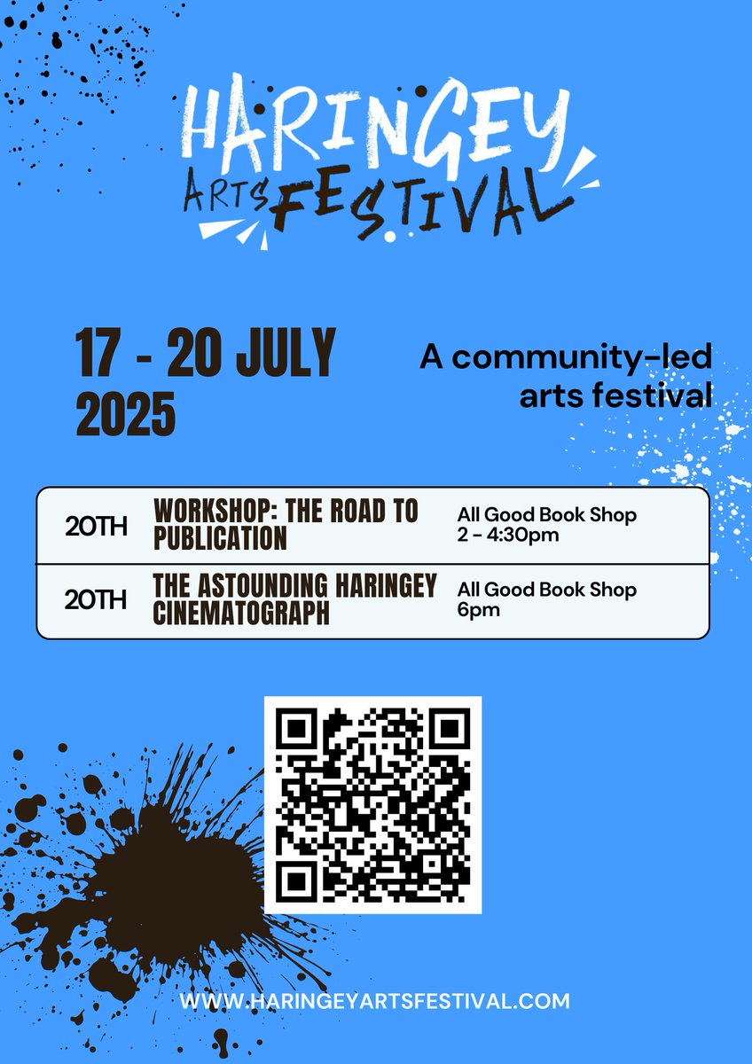 woodgreenbid's tweet photo. 🎨✨ Haringey Arts Festival is back — 17–20 July 2025!

This community-led celebration brings together local talent and neighbourhood venues across Haringey for four unforgettable days of art, music, comedy, film, workshops, and performance.

Expect an exciting lineup including:
 📚 Exhibitions & book launches
 🎭 Live comedy & scratch nights
 🎶 Outdoor music sessions & album listening events
 🎬 Film screenings & storytelling for all ages
 💃 Dance battles & late-night cinema
 🛠️ Craft groups & creative workshops

From the All Good Book Shop to Blue House Yard, Karamel Lounge to St Mary’s Tower—there’s something for everyone!

📍 Free events. Local venues. Big creativity.