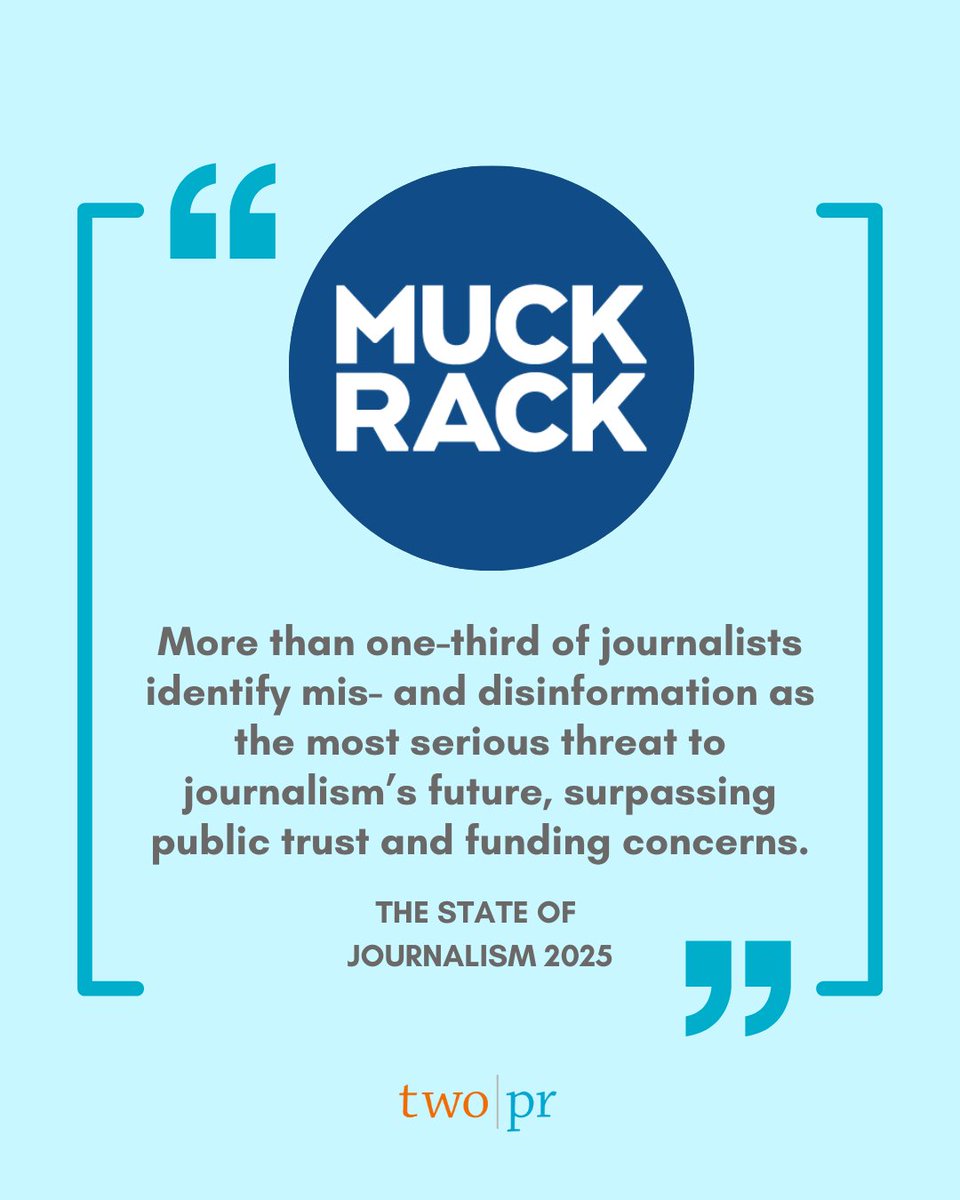 📣 According to <a href="/muckrack/">Muck Rack</a>'s State of Journalism 2025 report, more than one-third of journalists now rank mis- and disinformation as the top threat to the future of journalism—above public trust and funding.

Accuracy, clarity, and integrity are non-negotiables. #PRInsights