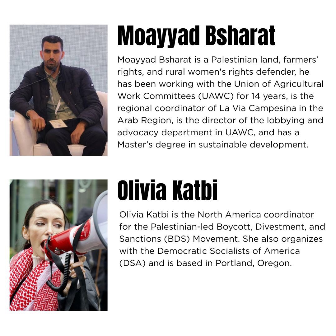 PalestineLabour's tweet image. We’re excited to announce our distinguished speakers for the Hot-Cargo Kills webinar.
Our panelists will share key insights on the growing workers’ solidarity movement w Palestine & importance of Hot Cargo declaration by unions.
Be sure to register, share, and attend #canlab