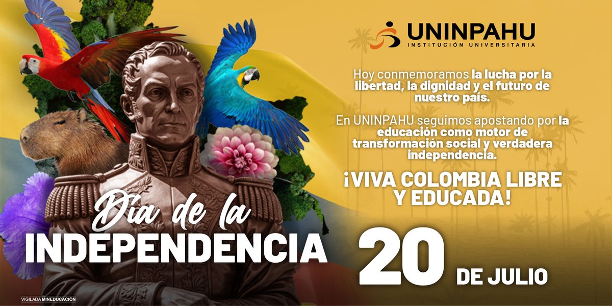 🇨🇴 Hoy conmemoramos el Día de la Independencia de Colombia, una fecha que nos recuerda la fuerza, el valor y la esperanza de un país que sigue construyendo su futuro con dignidad y resistencia.

#20DeJulio #DíaDeLaIndependencia #Colombia