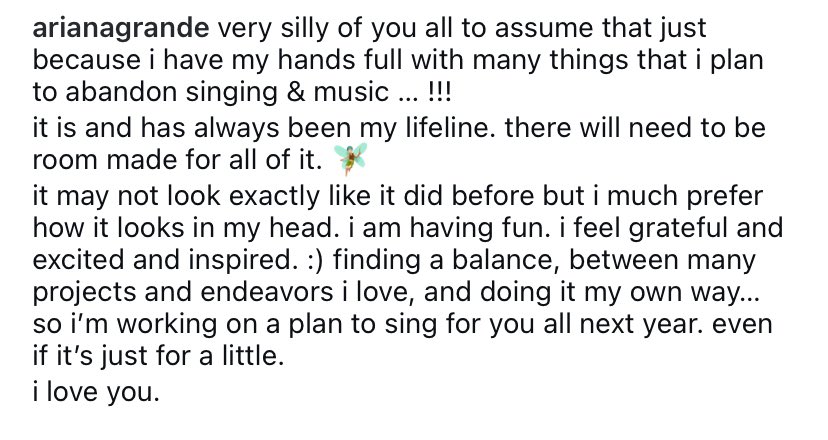 AGSpotifyData's tweet image. ARIANA VIA INSTAGRAM. 

TOUR NEXT YEAR. 

THIS IS NOT A DRILL.