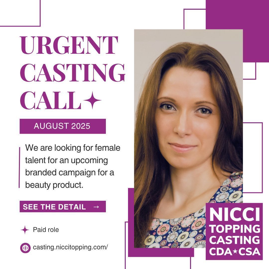 niccitopping's tweet image. 🚨Urgent Casting Call🚨
We are looking for diversity, a woman who is between 38-42 years old for a branded campaign of a beauty product.
Please contact us via email by tomorrow, 17 July.
#casting #castingcall #beauty #beautyproduct #campaign #femalemodel #30s #40s