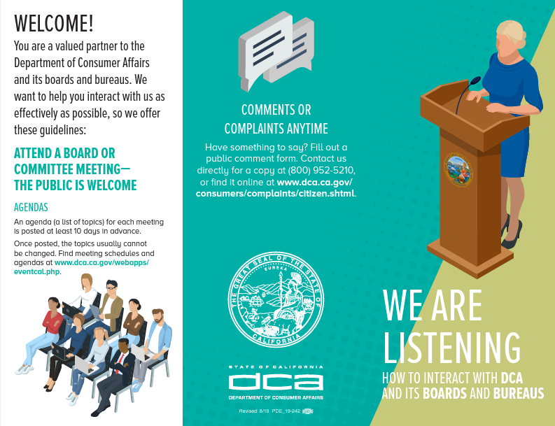 The next meeting of the California Board of Accountancy will take place TOMORROW, July 17. Have something you’d like to say? The public may comment at tomorrow’s meeting!