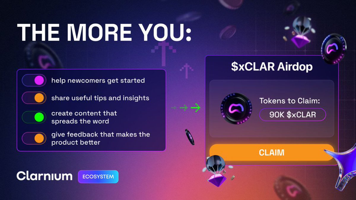 clarnium_io's tweet image. In crypto as in life - the biggest rewards often go to those who do what most people don’t.
It’s not just about being early.
> It’s about showing up, contributing, and becoming part of something bigger than yourself.
This same mindset applies to our airdrop.
Yes, farming…