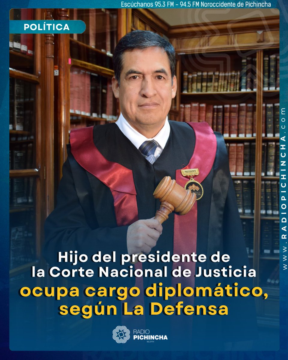 🏛️#Política | José Luis Suing Aldaz, hijo del actual presidente encargado de la Corte Nacional de Justicia, José Suing, fue designado el 20 de septiembre de 2024 como Tercer Secretario en el Consulado de Ecuador en Madrid, España, pese a no registrar título universitario en la