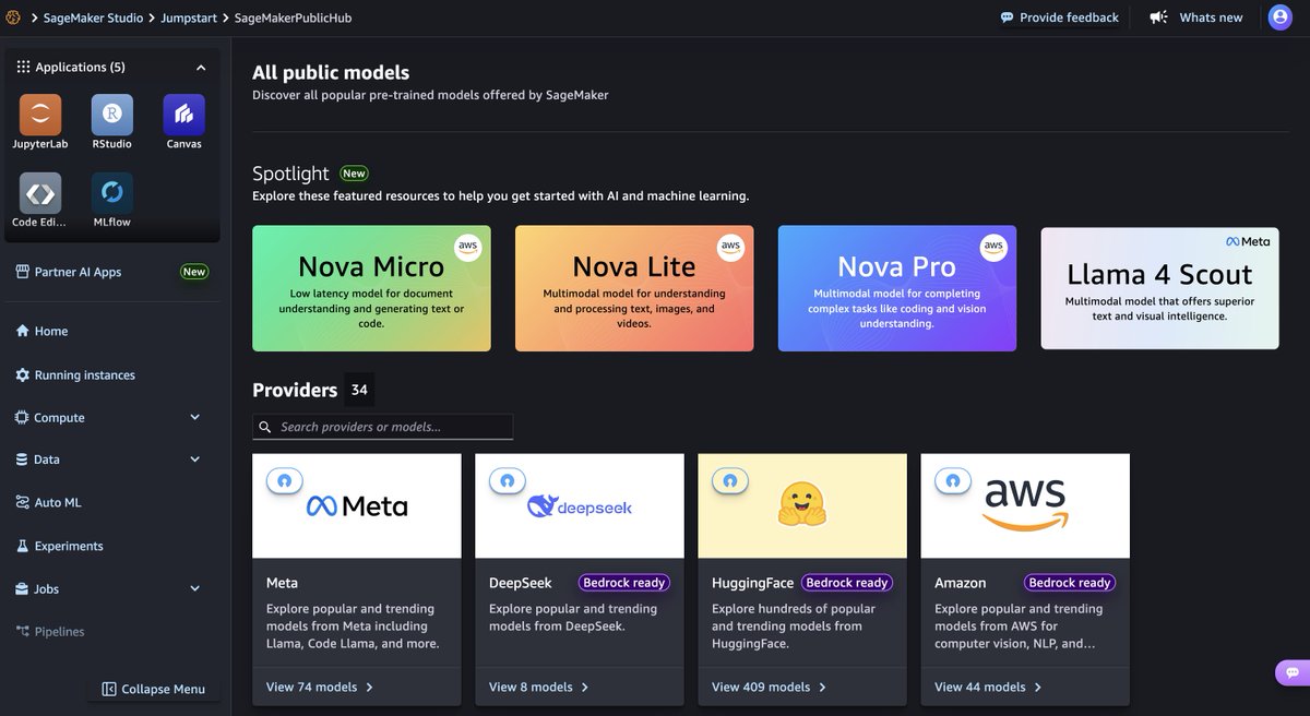 vGazza's tweet image. Announcing #AmazonNova customization in #SageMakerAI 👉 go.aws/4eWYKc7 #AWS #Cloud #CloudComputing #AI #GenerativeAI #Innovation