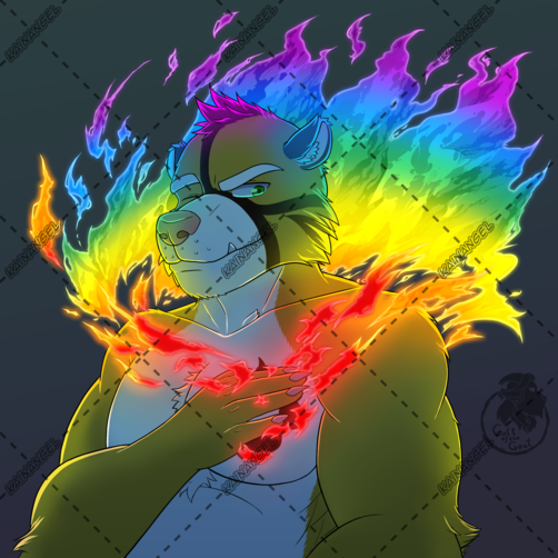 YCH's Burning Pride Bluesky Raffle Prize for <a href="/silvaliya/">Silvaliya 🐟</a>  

Always be proud of who you are and keep it up 🔥
Thank you so much for letting me do this for you :3

#furryart #furry #pride