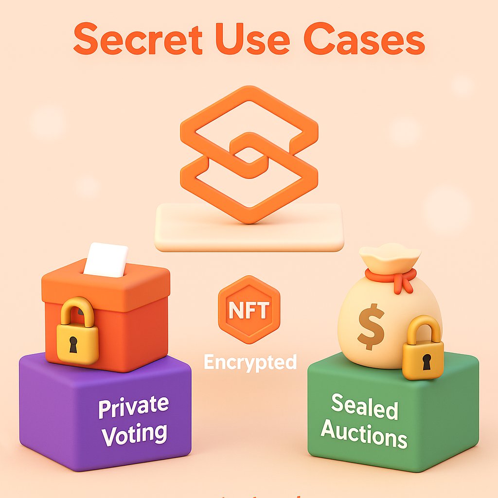 Shamex (@shamex_ent) on Twitter photo Imagine you're voting in a DAO, but you don’t want anyone to know who you voted for. Secret Network makes that possible with private voting  - your vote is encrypted and counted securely, but no one can see your choice.
Or maybe you're running an auction, but you don't want Imagine you're voting in a DAO, but you don’t want anyone to know who you voted for. Secret Network makes that possible with private voting  - your vote is encrypted and counted securely, but no one can see your choice.
Or maybe you're running an auction, but you don't want
