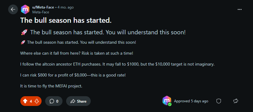 MetaFinancialAI's tweet photo. 🚀When we published this message on Reddit 4 months ago, the mefai was alive and there was a weekly buy signal. So it was definitely not an emotional comment.🔽

https://t.co/wpdJe3xwHY

😎Major update at https://t.co/qRqp68fzgl! You can now analyze backtest results across different timeframes: 1m, 5m, 15m, 30m, and 1h.

Our strategies are now even more reliable! With our "Candle Confirmation" feature, trades are executed only after the candle closes for the selected timeframe, minimizing signal noise and providing more realistic results.

In the spirit of radical transparency, the source code for our PnL backtesting engine is also openly shared for community review.Additionally, the database file for the signal files is available in our group, and the most up-to-date version is sent to anyone who requests it. This is our greatest strength. Transparency isn't just a marketing buzzword. You can see ant test the results in full transparency, without any blurring or obscuring.

Visit https://t.co/0iybgcfnKg now to explore these powerful features!

#mefai #trading #backtesting #crypto #btc #eth