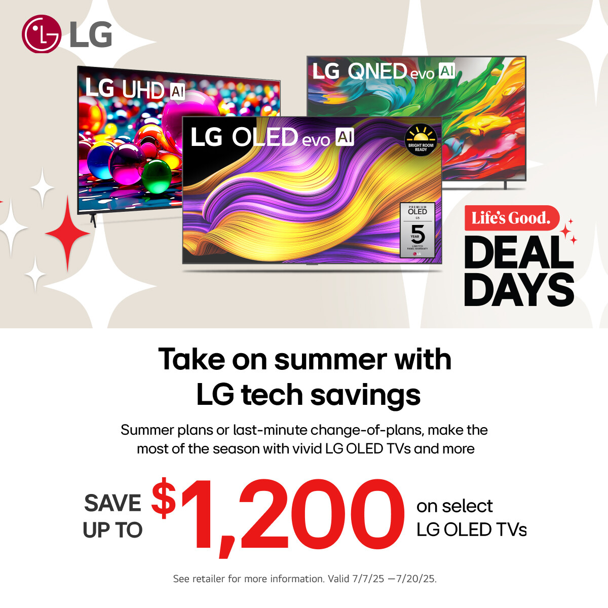 BUYDIG's tweet image. Take on summer with epic savings on LG OLED TVs 👀
From spontaneous movie nights to game day upgrades, save up to $1,200 now through 7/20!

buydig.com/shop/featured/…

#LGDealDays #OLEDTV #LGTech #SummerSavings