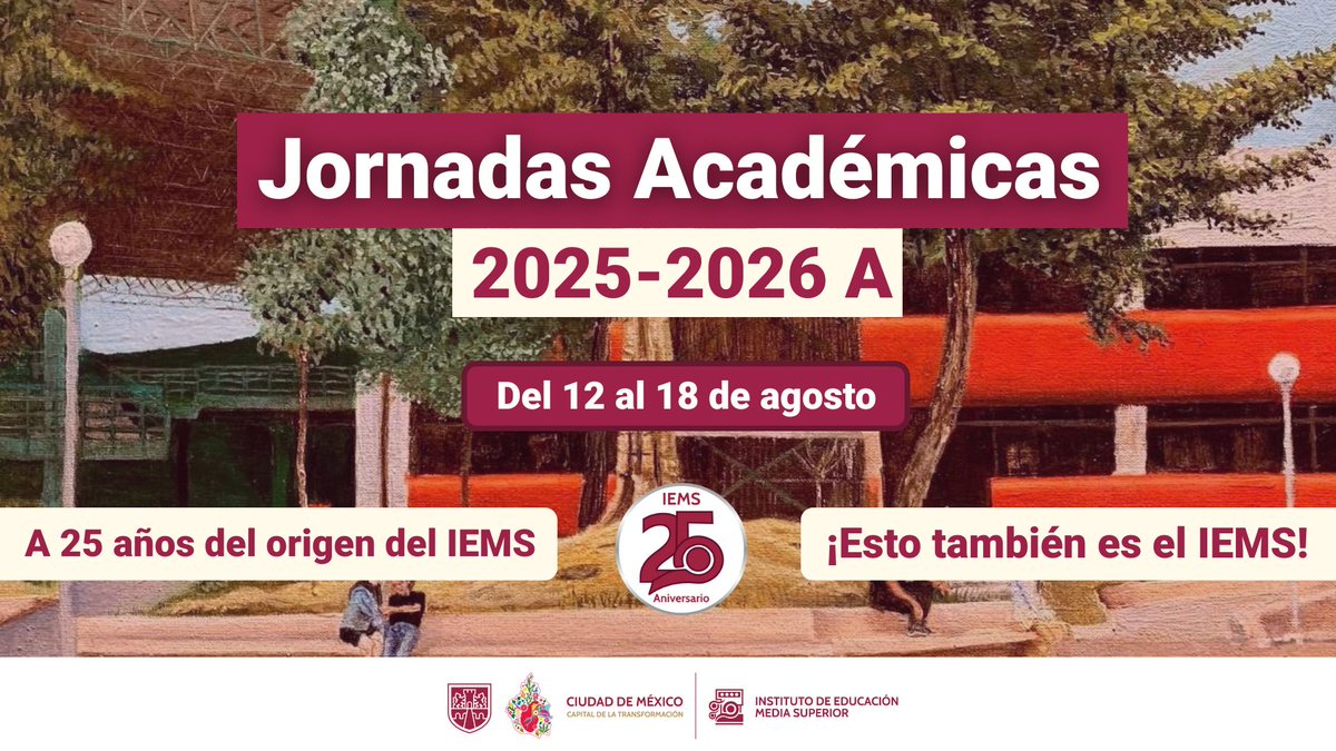¡Jornadas Académicas 2025–2026 “A”!

📚 Una celebración del compromiso docente, la actualización académica y la memoria colectiva que han dado forma a nuestro modelo educativo.

🎉 Conmemoramos 25 años transformando la educación media superior.

🔗shorturl.at/I84JA