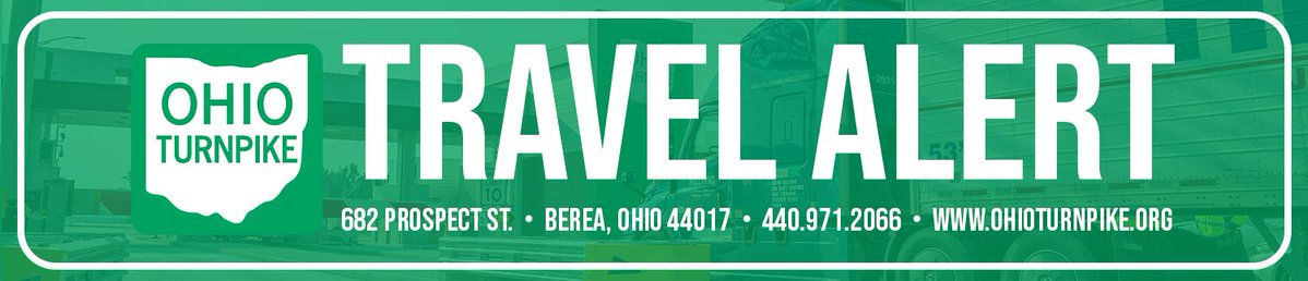 OhioTurnpike's tweet image. #OHTPK Alert – A temporary lane closure will be in effect from 6-8 p.m. today in the right lane eastbound at MP 157.1 (Cuyahoga). Traffic will be reduced inside this work zone to one lane for a truck removal and guardrail repair.