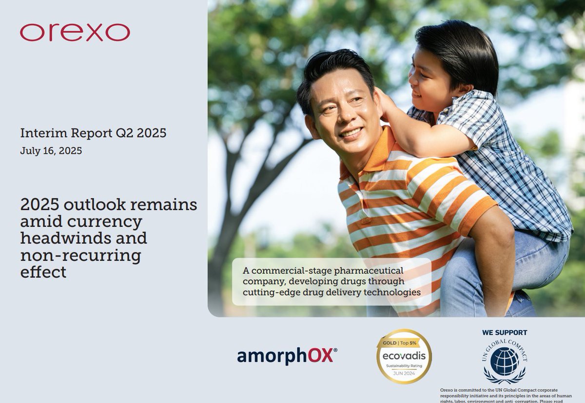 #Orexo Q2 Net Sales down mainly due to FX &amp; one-time rebate. EBITDA negative but would’ve been positive excl. rebate. Cash position slightly up.
Outlook reaffirmed
 Pipeline
• OX124 ready for commercial mfg
• Strong partner interest in OX640
• AmorphOX can stabilizes vaccines