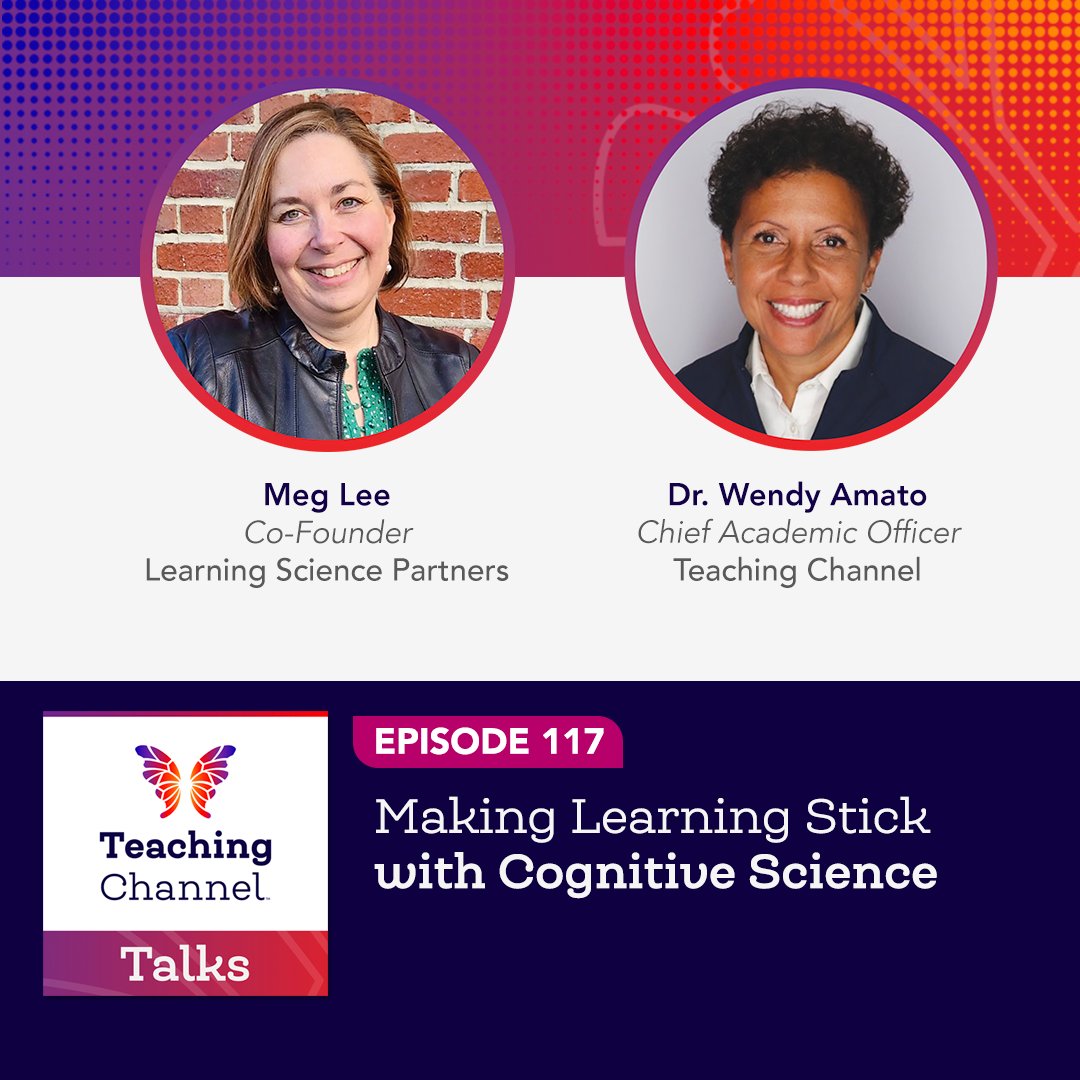 TeachingChannel's tweet image. In this episode of Teaching Channel Talks, we're joined by Meg Lee, expert in evidence-based instruction, to explore how teachers can apply cognitive science in practical, classroom-specific ways. 🧠
🎧Tune in to the episode: teachingchannel.com/k12-hub/podcas….