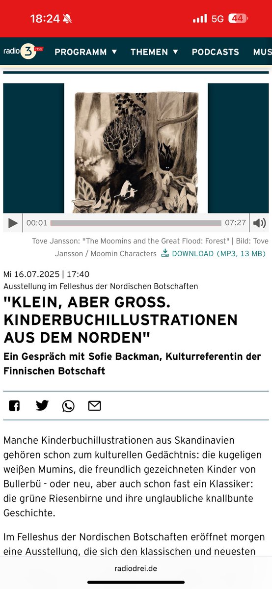 FinBotschaftDe's tweet image. Grüße aus dem Haus des Rundfunks! 📻
Die Kulturreferentin der Botschaft @sofiebackmn besuchte heute Shelly Kupferberg im Radio 3 @rbb im über die neue Ausstellung #kleinabergroß der Nordischen Botschaften zu sprechen.
🎧🔊 Das Gespräch zum Nachhören: radiodrei.de/programm/schem…
