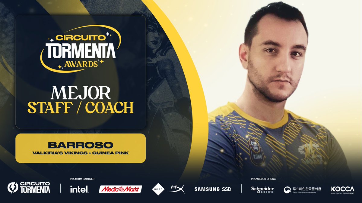Circuito Tormenta (@somoslatormenta) on Twitter photo ¡<a href="/BorjaBarroso2/">Borja Barroso</a> se lleva el premio a Mejor Staff!
Por su trabajo durante la temporada en <a href="/ValkiriasVKS/">Valkiria's Vikings</a> y <a href="/GuineaPinkClub/">Guinea Pink 🏳️🌈</a>👏🏼
Enhorabuena🏆
#CTAwards |📺twitch.tv/circuitotormen… ¡<a href="/BorjaBarroso2/">Borja Barroso</a> se lleva el premio a Mejor Staff!
Por su trabajo durante la temporada en <a href="/ValkiriasVKS/">Valkiria's Vikings</a> y <a href="/GuineaPinkClub/">Guinea Pink 🏳️🌈</a>👏🏼
Enhorabuena🏆
#CTAwards |📺twitch.tv/circuitotormen…