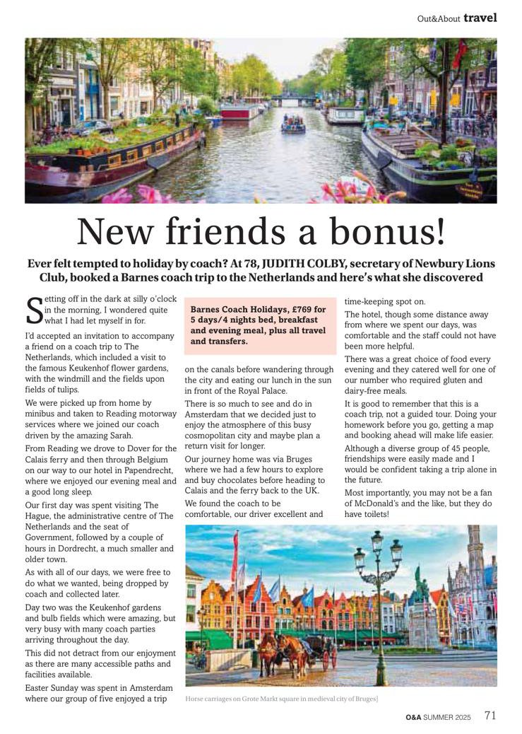 BarnesCoaches's tweet image. Browsing through the latest Out & About Magazine📰and we stumble across a #review of our recent #KeukenhofGardens coach holiday! ↩️🚍️🌷
🗨️"We found the coach to be comfortable, our driver excellent and time-keeping spot on." - Judith Colby
2026 dates➡️barnescoaches.co.uk/search-results…