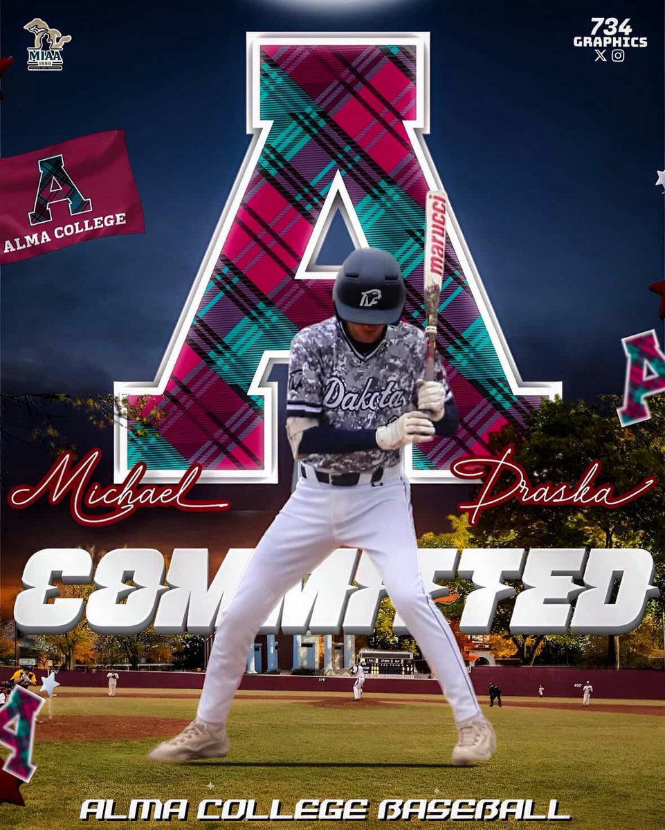 Michael Draska (@michaeldraska) on Twitter photo I would like to announce my commitment to <a href="/AlmaScotsBSB/">Alma College Baseball</a> thank you <a href="/coachjcrain/">Jason Crain</a> for this opportunity! Cant wait to get started.
<a href="/MBCages/">Macomb Batting Cages</a> <a href="/DakotaBaseball/">Dakota Baseball</a> I would like to announce my commitment to <a href="/AlmaScotsBSB/">Alma College Baseball</a> thank you <a href="/coachjcrain/">Jason Crain</a> for this opportunity! Cant wait to get started.
<a href="/MBCages/">Macomb Batting Cages</a> <a href="/DakotaBaseball/">Dakota Baseball</a>