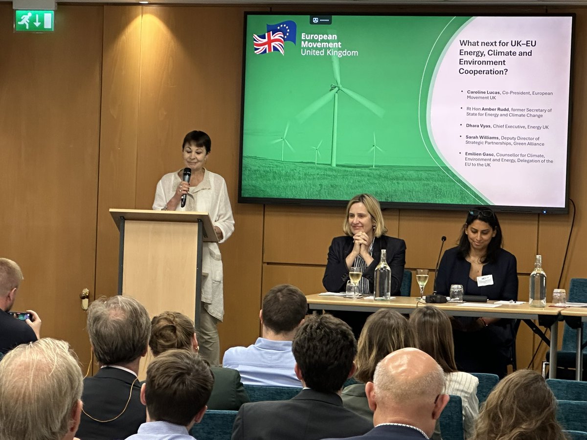 “The time to act is now”. As Co-President of the European Movement UK, former <a href="/TheGreenParty/">The Green Party</a> Leader and MP, <a href="/CarolineLucas/">Caroline Lucas</a> opens the <a href="/euromove/">European Movement UK</a> report launch, “A New Agenda for UK-EU Energy, Climate, and Environment Cooperation” where they are calling for a new UK-EU partnership.