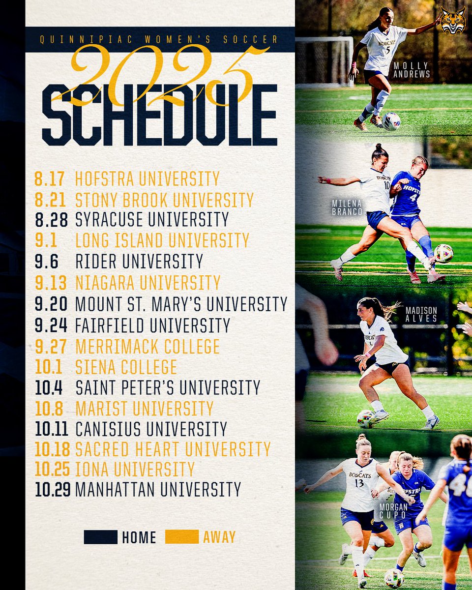 Mark your calendars 📅 

Our 2025 Schedule is 𝗛𝗘𝗥𝗘!

📆 : bit.ly/46eHoFo
📰 : bit.ly/3GP0veG

#BobcatNation x #MAACSoccer