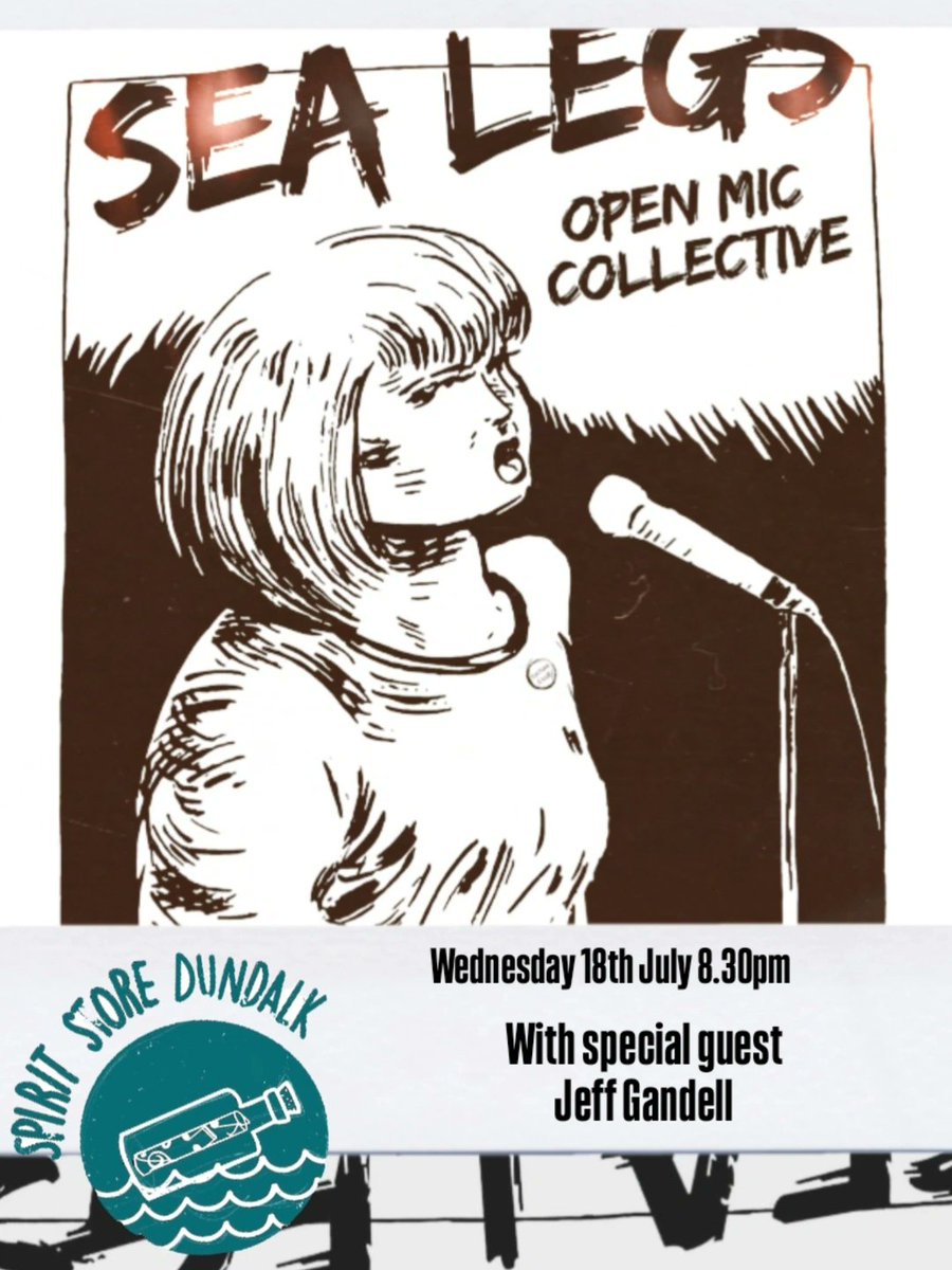 SpiritStore's tweet image. TONIGHT
Sea Legs Open Mic Collective is back!
July 16th at 8:30PM, featuring special guest performer Jeff Gandell.
• All performance types are welcome, and registration is via Instagram @culture_club_