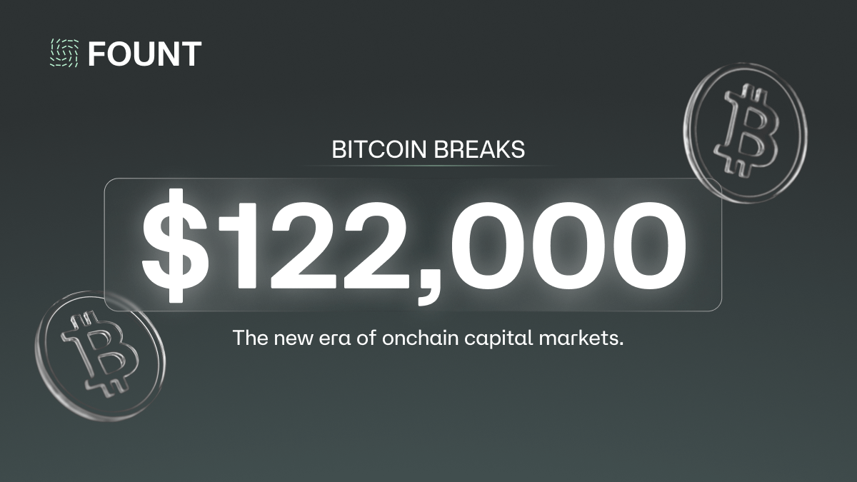 FountFinance's tweet image. BTC just broke $122K.
It’s time to put it to work.
A new era of onchain yield is about to begin.
Access won’t last forever.