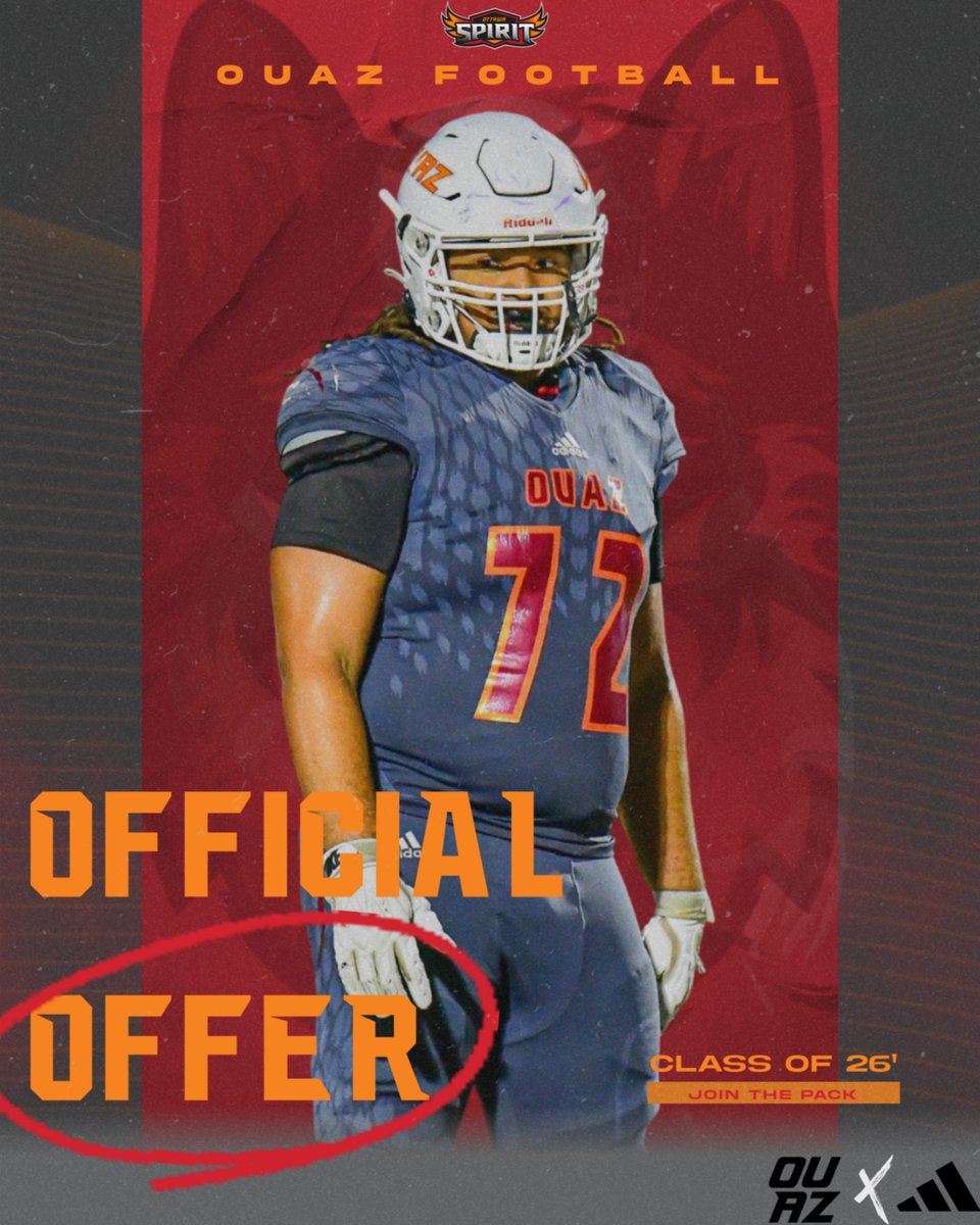 WillBarrett2026's tweet image. After an awesome call with @Coach_Needham67 I am super thankful to receive an offer from @OUAZFootball !!

@CoachMurphyQB @CoachJDominguez @GametimeRC @gridironarizona @CodyTCameron @SOAZFootball