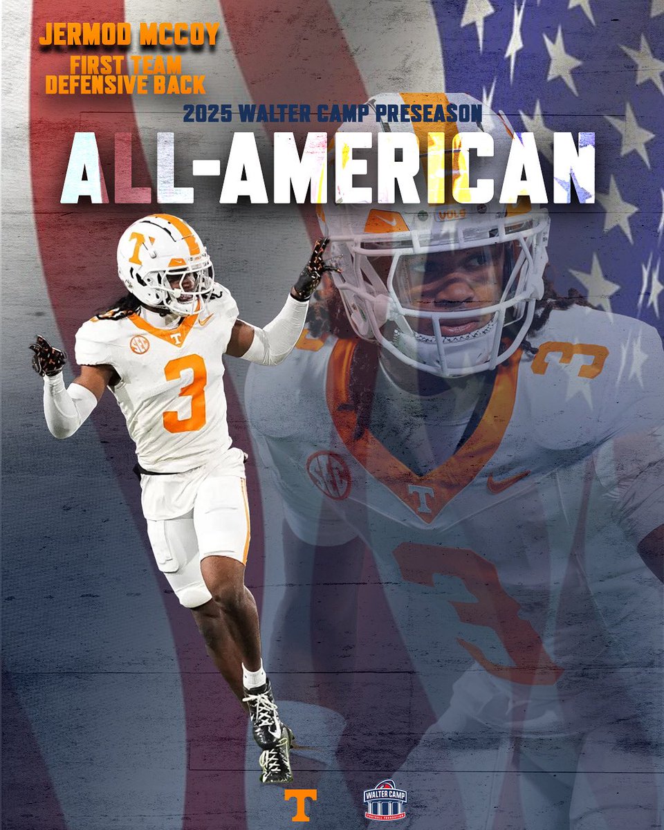 WalterCampFF's tweet image. In case you missed it - the nation's oldest All-America team has selected its 2025 Preseason All-Americans.
Did you know: Tennessee head coach Josh Heupel was the Walter Camp Player of the Year in 2000 (while playing at Oklahoma).