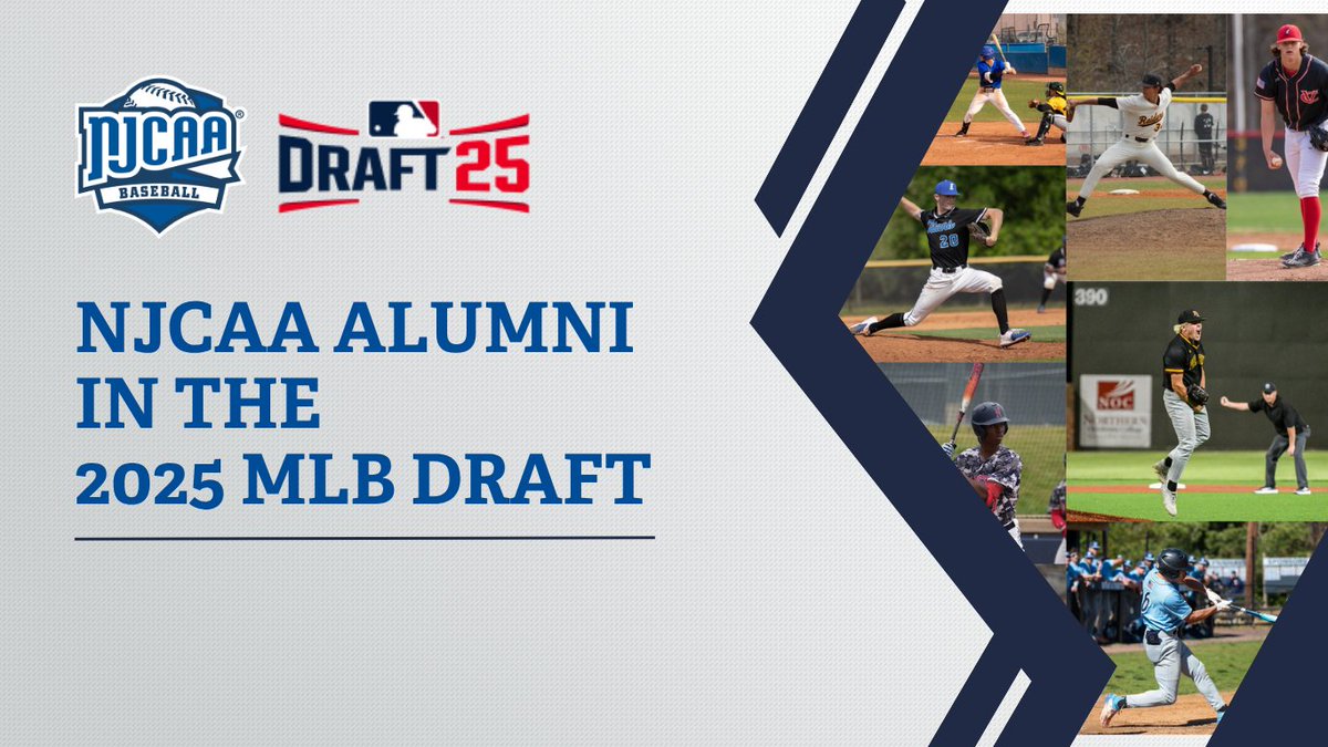 NJCAABaseball's tweet image. Congratulations to all of the #NJCAABaseball alumni selected in the 2025 MLB Draft!
Read more about the draftees and see the full list:
njcaa.org/sports/bsb/202…
#OpportunitiesStartHere #SameGameSameRules