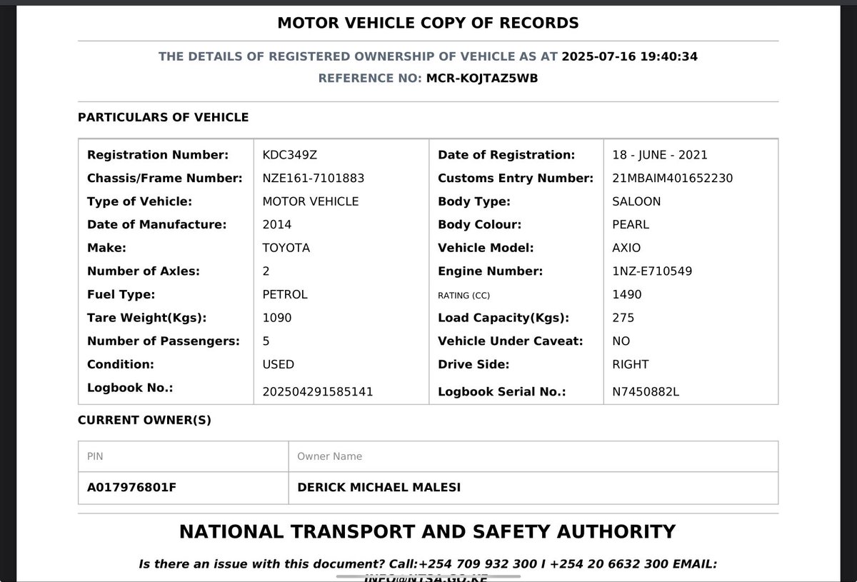 This Is Pravine he was abducted today evening leaving Mbagathi hospital by unknown people 
The car's details are below 
#ReleasePravine