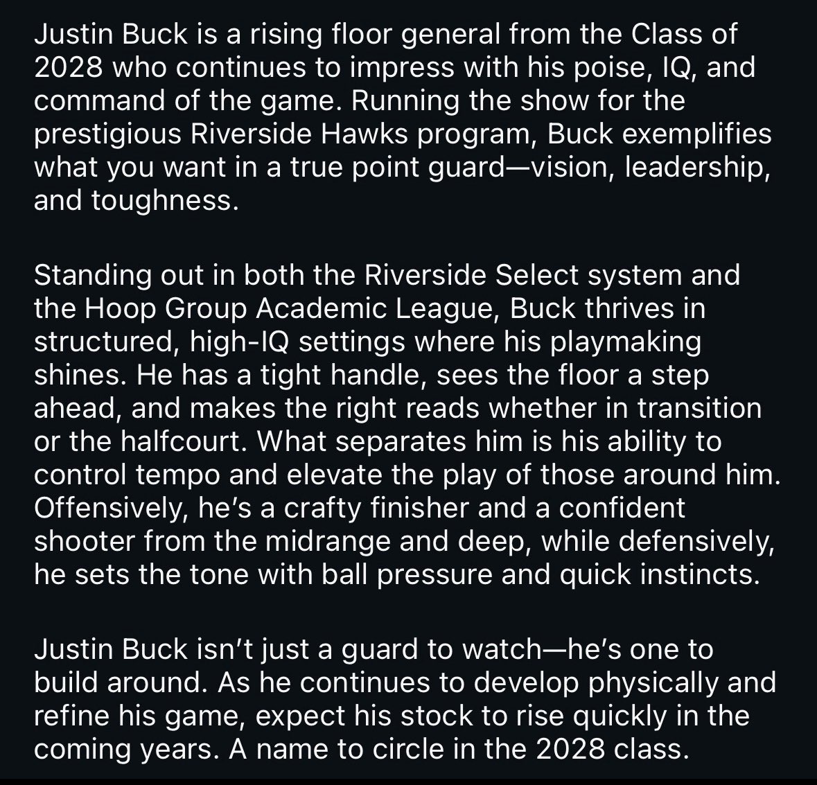 Justinbuckets10's tweet image. Write up from Recruit Hoops Media after seeing me play at Atlantic City Jam Fest/ Live period.