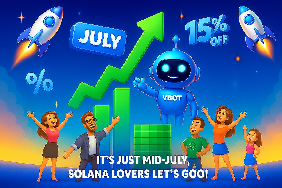 VBot_VolBooster's tweet photo. 🗓️ July isn't over- we're just getting started!🔥
15% OFF still waving for all Solana Lovers, degens &amp; token creators.
Let's go - boost your token with VBot and set it on fire.
#Solana #Token #memecoin #volumebooster https://t.co/3fF0z2gq1D