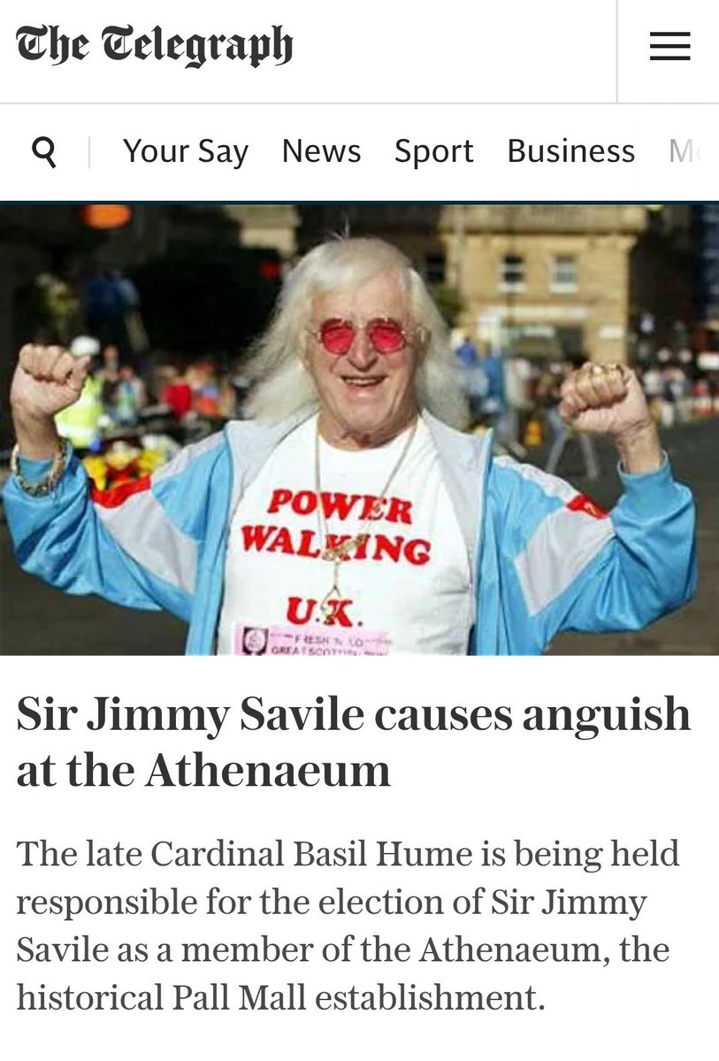 Golden_nuggiez's tweet image. Jimmy Savile was a member of the Athenaeum Club, which was founded by Lord Palmerston.
The Athenaeum has included names as the Huxleys, Campbells, Bulwer-Lyttons, and Russells.
Sir Jimmy was inducted by Cardinal Basil Hulme, who also introduced him to Pope John Paul II.