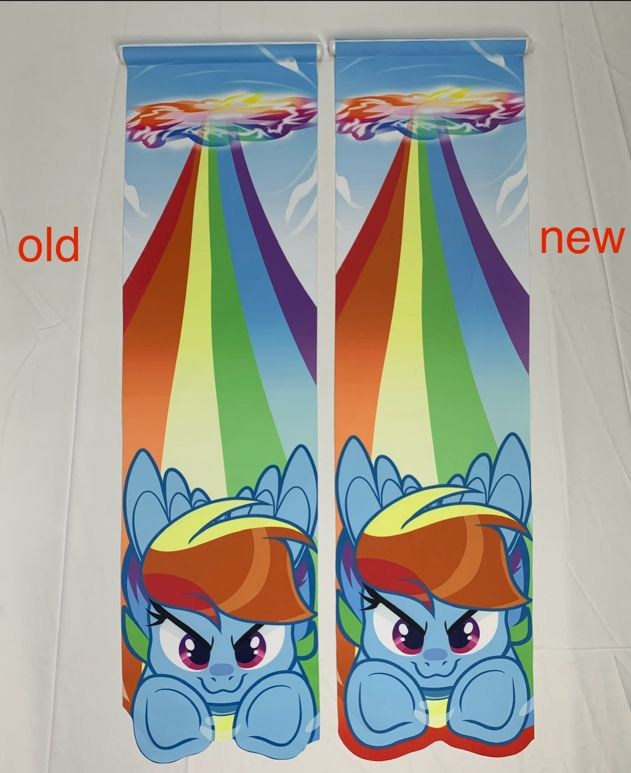 📼 KAIJURIOT 📼 (@kaijuriot) on Twitter photo We will have a limited stock of our Rainbow Dash Pin banners for
<a href="/EverfreeNW/">Everfree Northwest</a> .com
Take a look at the old vs New design We will have a limited stock of our Rainbow Dash Pin banners for
<a href="/EverfreeNW/">Everfree Northwest</a> .com
Take a look at the old vs New design