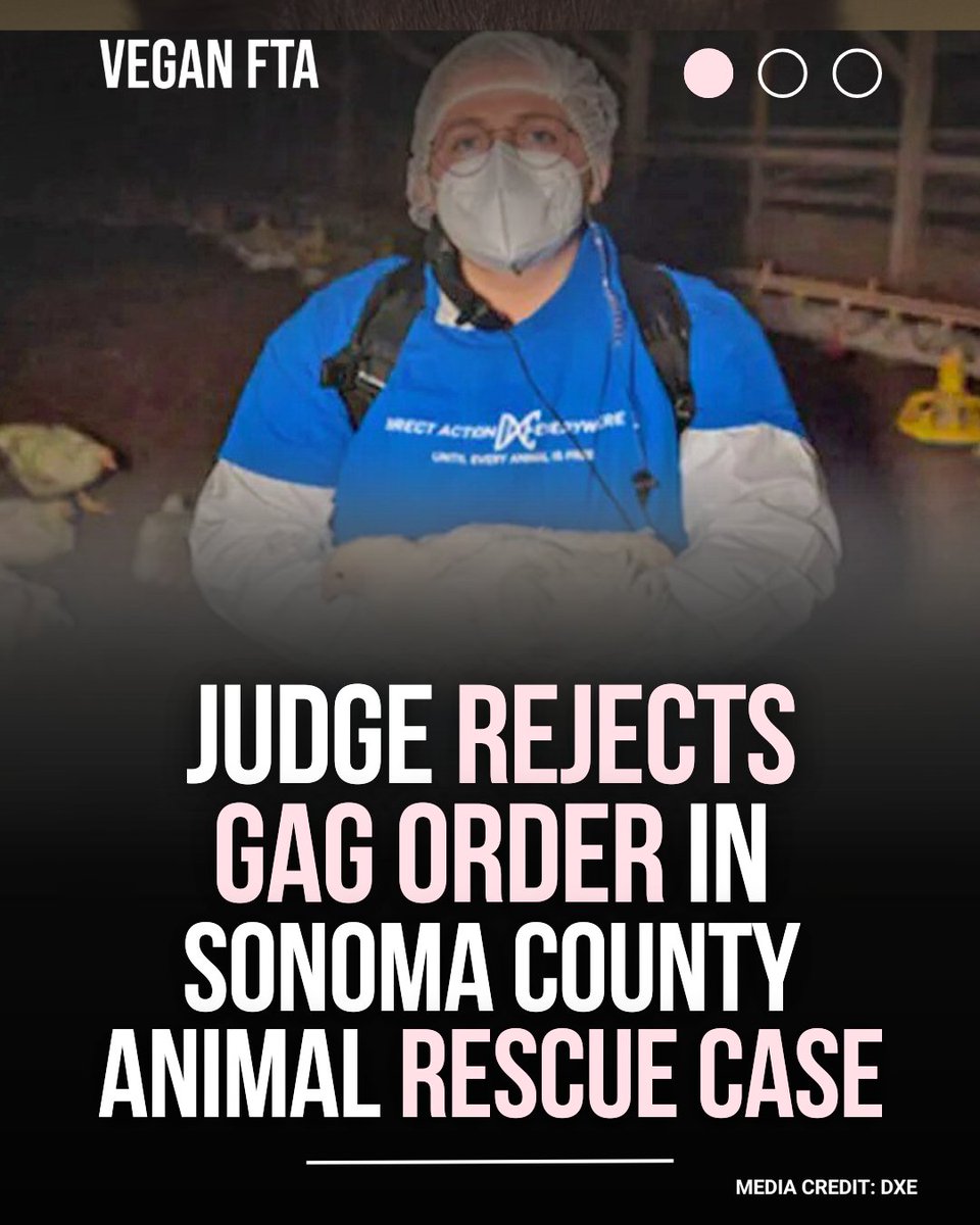 A Sonoma County judge refused a request from prosecutors to silence animal rights activist Zoe Rosenberg, allowing her to continue discussing her criminal case publicly. 👩‍⚖️

👉 Read more: veganfta.com/news/2025/07/0…

📸: directactioneverywhere (IG)

#activist #animalrightsactivist